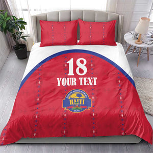 Custom Afro-Haitians Football Pride Bedding Set Les Grenadiers Veve Vodou Red Version - African Pride