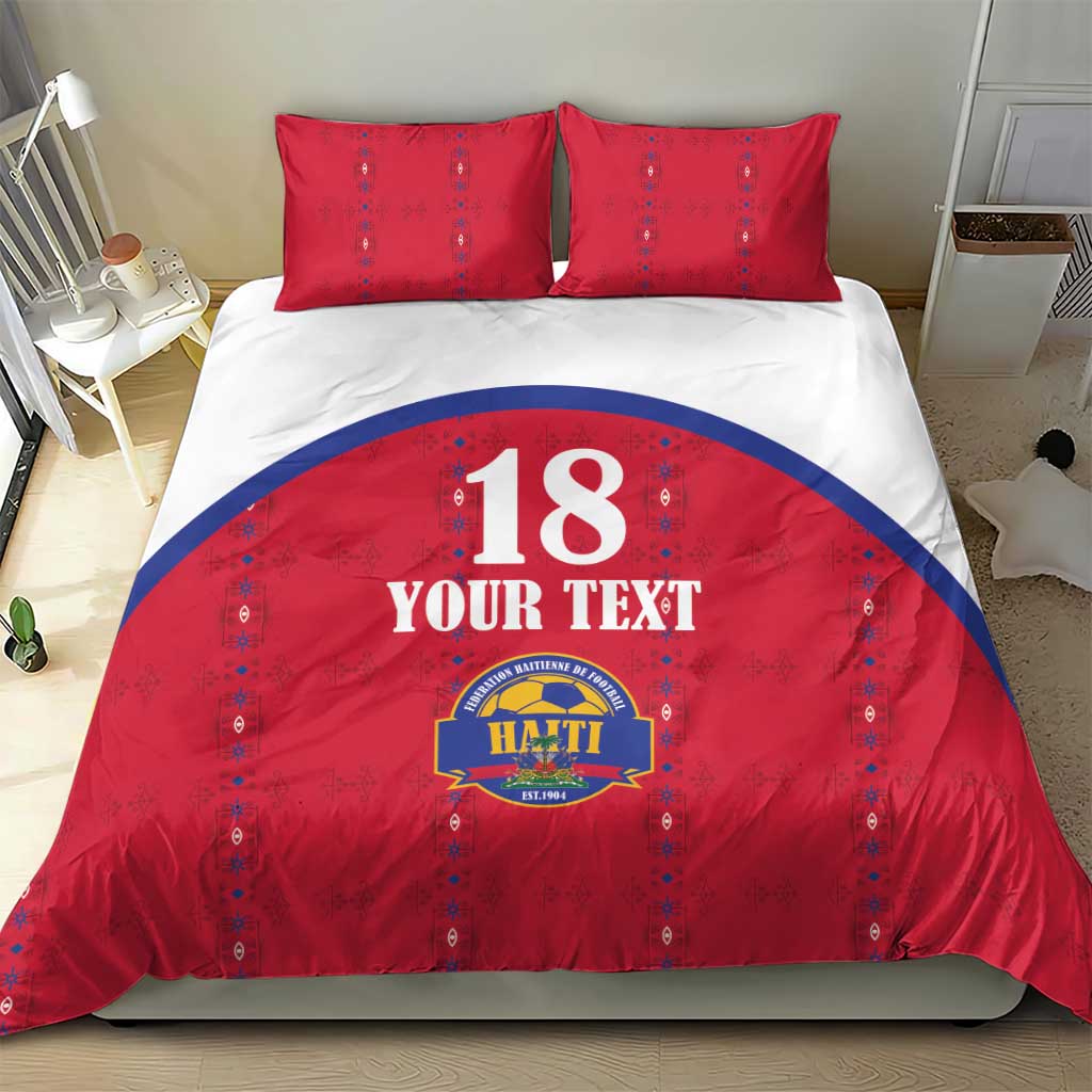 Custom Afro-Haitians Football Pride Bedding Set Les Grenadiers Veve Vodou Red Version - African Pride