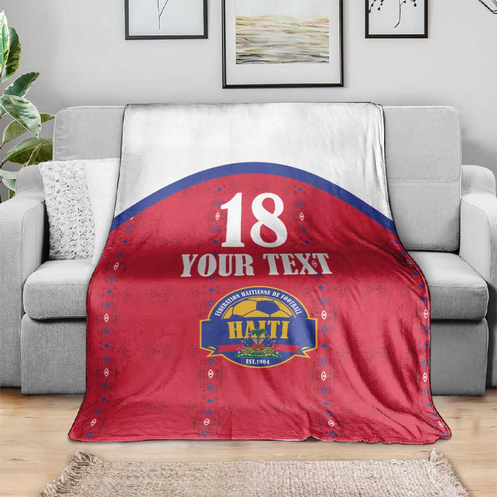 Custom Afro-Haitians Football Pride Blanket Les Grenadiers Veve Vodou Red Version - African Pride