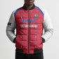 Custom Afro-Haitians Football Pride Bomber Puffer Jacket Les Grenadiers Veve Vodou Red Version