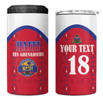 Custom Afro-Haitians Football Pride 4 in 1 Can Cooler Tumbler Les Grenadiers Veve Vodou Red Version - African Pride