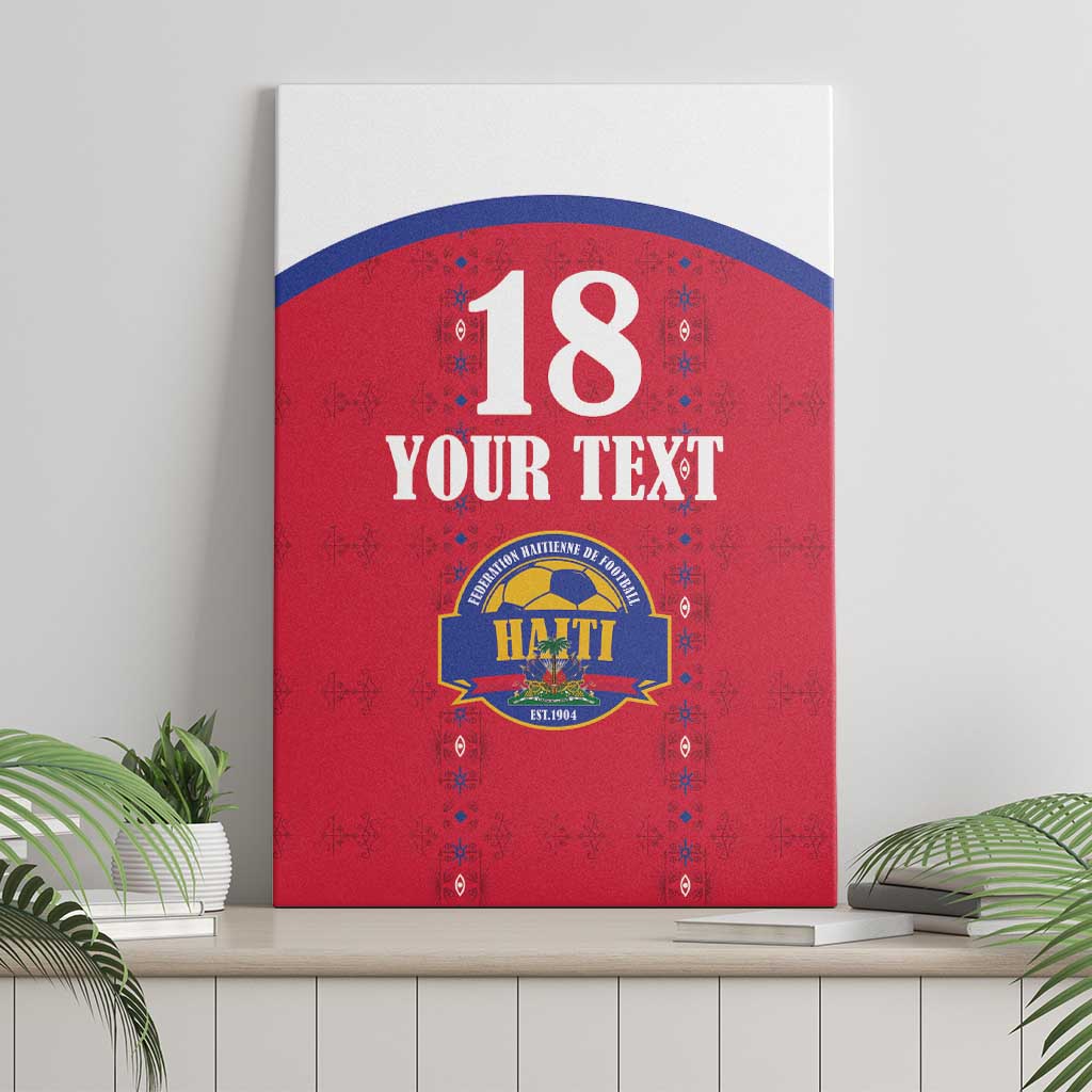 Custom Afro-Haitians Football Pride Canvas Wall Art Les Grenadiers Veve Vodou Red Version - African Pride