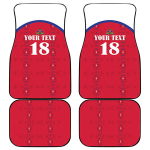 Custom Afro-Haitians Football Pride Car Mats Les Grenadiers Veve Vodou Red Version - African Pride