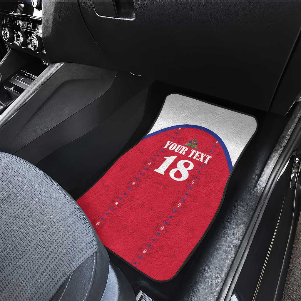 Custom Afro-Haitians Football Pride Car Mats Les Grenadiers Veve Vodou Red Version - African Pride