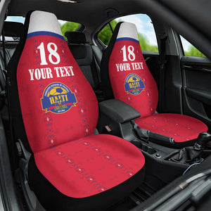 Custom Afro-Haitians Football Pride Car Seat Cover Les Grenadiers Veve Vodou Red Version - African Pride