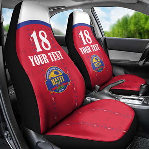 Custom Afro-Haitians Football Pride Car Seat Cover Les Grenadiers Veve Vodou Red Version - African Pride