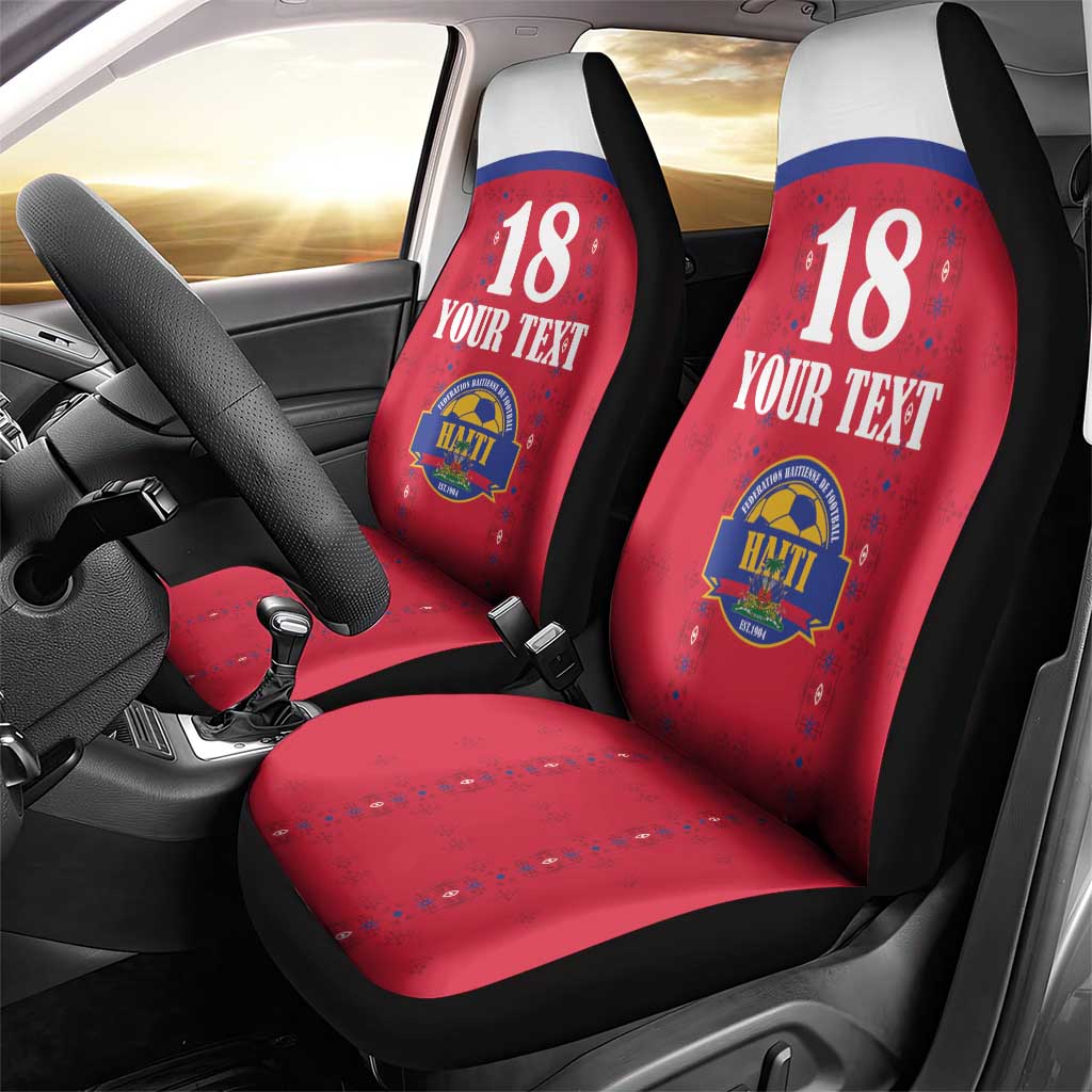 Custom Afro-Haitians Football Pride Car Seat Cover Les Grenadiers Veve Vodou Red Version - African Pride