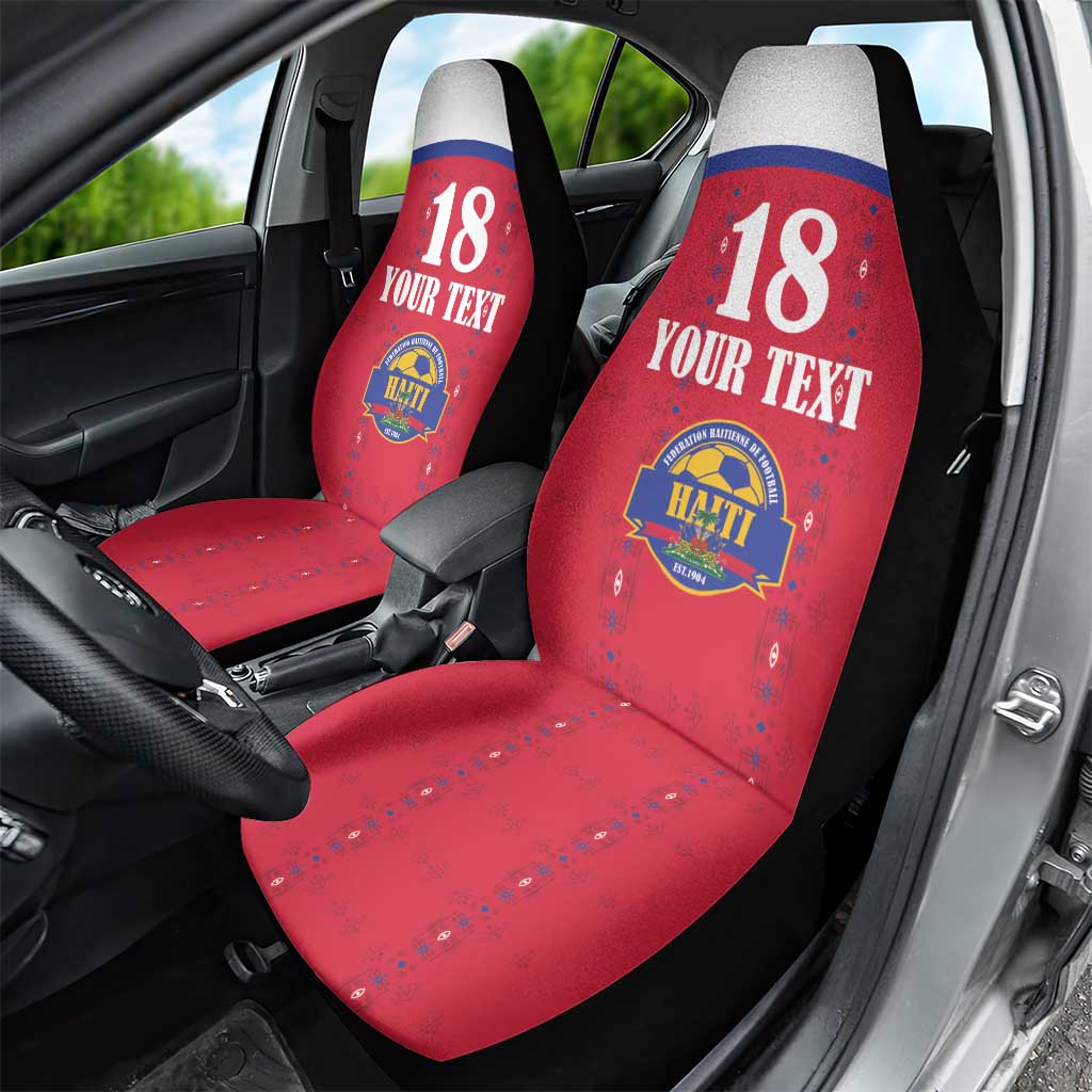 Custom Afro-Haitians Football Pride Car Seat Cover Les Grenadiers Veve Vodou Red Version - African Pride