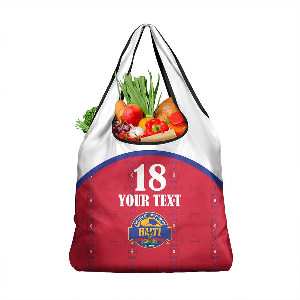 Custom Afro-Haitians Football Pride Grocery Bag Les Grenadiers Veve Vodou Red Version - African Pride