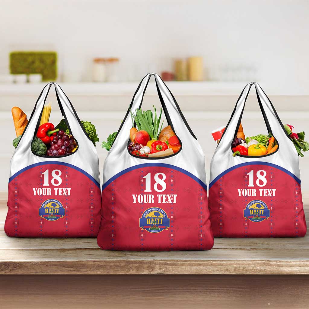 Custom Afro-Haitians Football Pride Grocery Bag Les Grenadiers Veve Vodou Red Version - African Pride