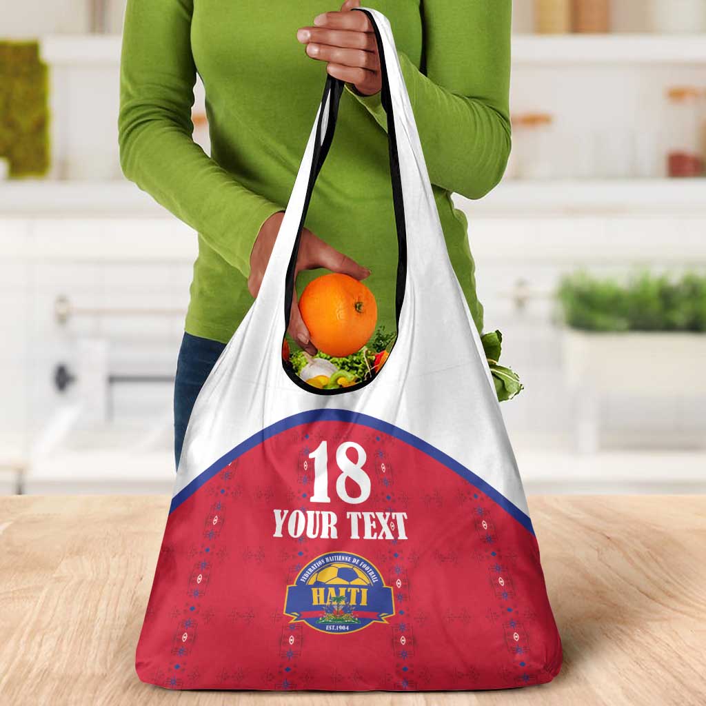 Custom Afro-Haitians Football Pride Grocery Bag Les Grenadiers Veve Vodou Red Version - African Pride