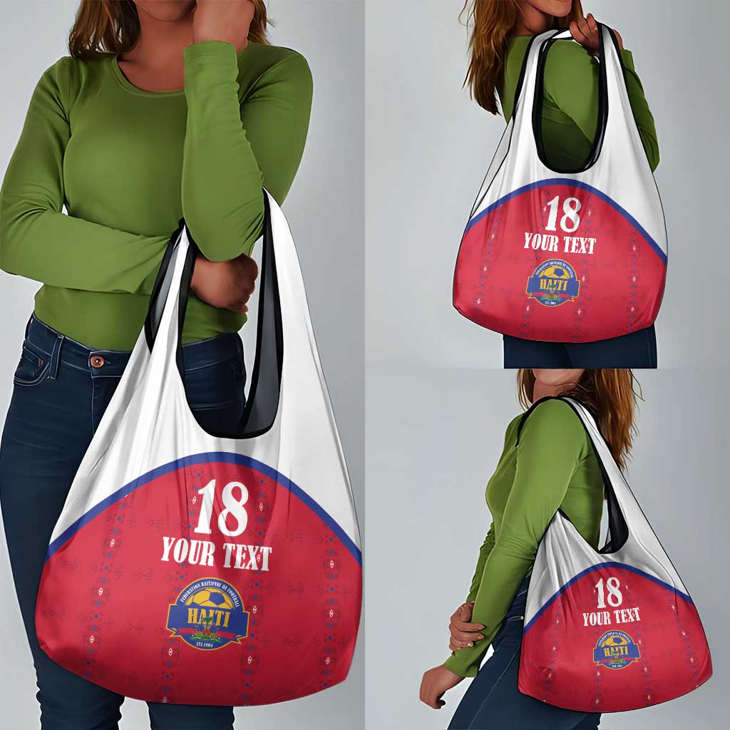 Custom Afro-Haitians Football Pride Grocery Bag Les Grenadiers Veve Vodou Red Version - African Pride