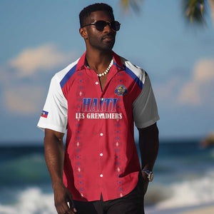 Custom Afro-Haitians Football Pride Hawaiian Shirt Les Grenadiers Veve Vodou Red Version - African Pride