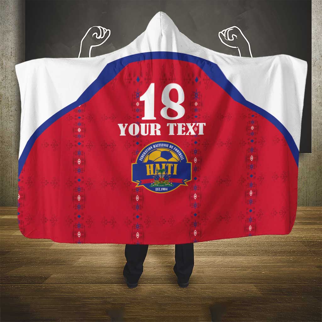 Custom Afro-Haitians Football Pride Hooded Blanket Les Grenadiers Veve Vodou Red Version - African Pride