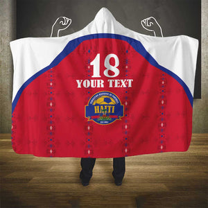 Custom Afro-Haitians Football Pride Hooded Blanket Les Grenadiers Veve Vodou Red Version - African Pride
