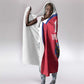 Custom Afro-Haitians Football Pride Hooded Blanket Les Grenadiers Veve Vodou Red Version - African Pride