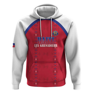 Custom Afro-Haitians Football Pride Hoodie Les Grenadiers Veve Vodou Red Version - African Pride