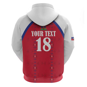 Custom Afro-Haitians Football Pride Hoodie Les Grenadiers Veve Vodou Red Version - African Pride