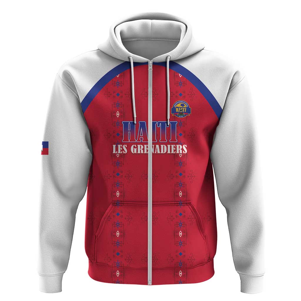 Custom Afro-Haitians Football Pride Hoodie Les Grenadiers Veve Vodou Red Version - African Pride