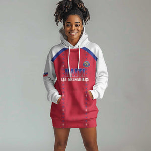 Custom Afro-Haitians Football Pride Hoodie Dress Les Grenadiers Veve Vodou Red Version - African Pride