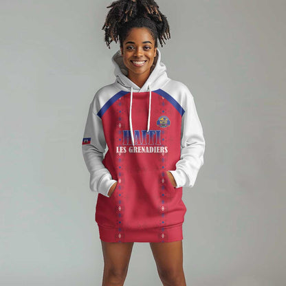 Custom Afro-Haitians Football Pride Hoodie Dress Les Grenadiers Veve Vodou Red Version - African Pride