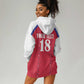 Custom Afro-Haitians Football Pride Hoodie Dress Les Grenadiers Veve Vodou Red Version - African Pride