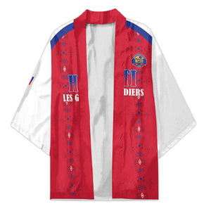 Custom Afro-Haitians Football Pride Kimono Les Grenadiers Veve Vodou Red Version