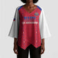 Custom Afro-Haitians Football Pride Kimono Sleeve Blouse Les Grenadiers Veve Vodou Red Version