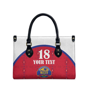 Custom Afro-Haitians Football Pride Leather Bag Les Grenadiers Veve Vodou Red Version