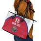 Custom Afro-Haitians Football Pride Leather Tote Bag Les Grenadiers Veve Vodou Red Version - African Pride