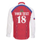 Custom Afro-Haitians Football Pride Long Sleeve Button Shirt Les Grenadiers Veve Vodou Red Version - African Pride