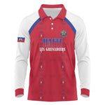 Custom Afro-Haitians Football Pride Long Sleeve Polo Shirt Les Grenadiers Veve Vodou Red Version - African Pride