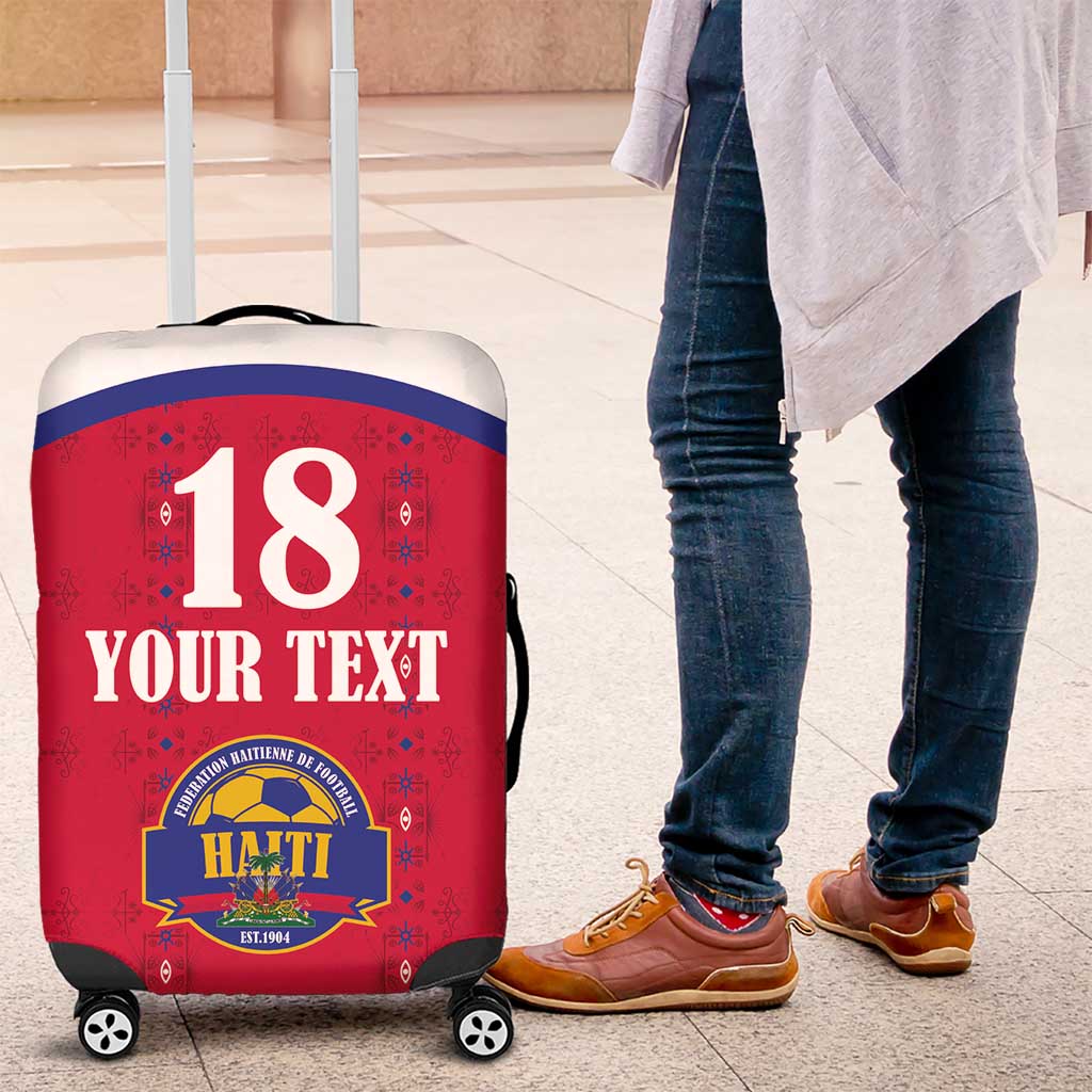 Custom Afro-Haitians Football Pride Luggage Cover Les Grenadiers Veve Vodou Red Version - African Pride