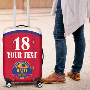 Custom Afro-Haitians Football Pride Luggage Cover Les Grenadiers Veve Vodou Red Version - African Pride