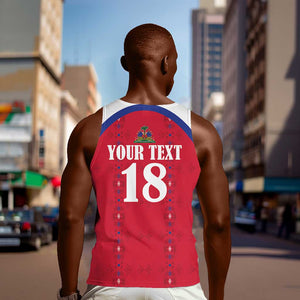 Custom Afro-Haitians Football Pride Men Tank Top Les Grenadiers Veve Vodou Red Version - African Pride
