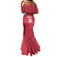 Custom Afro-Haitians Football Pride Mermaid Dress Les Grenadiers Veve Vodou Red Version - African Pride
