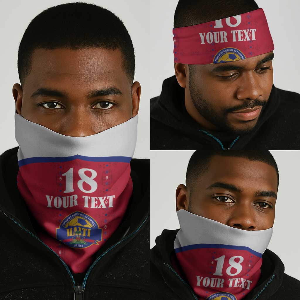 Custom Afro-Haitians Football Pride Neck Gaiter Les Grenadiers Veve Vodou Red Version - African Pride