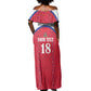 Custom Afro-Haitians Football Pride Off Shoulder Maxi Dress Les Grenadiers Veve Vodou Red Version - African Pride