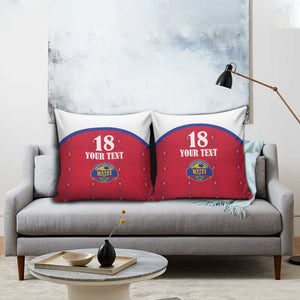 Custom Afro-Haitians Football Pride Pillow Cover Les Grenadiers Veve Vodou Red Version