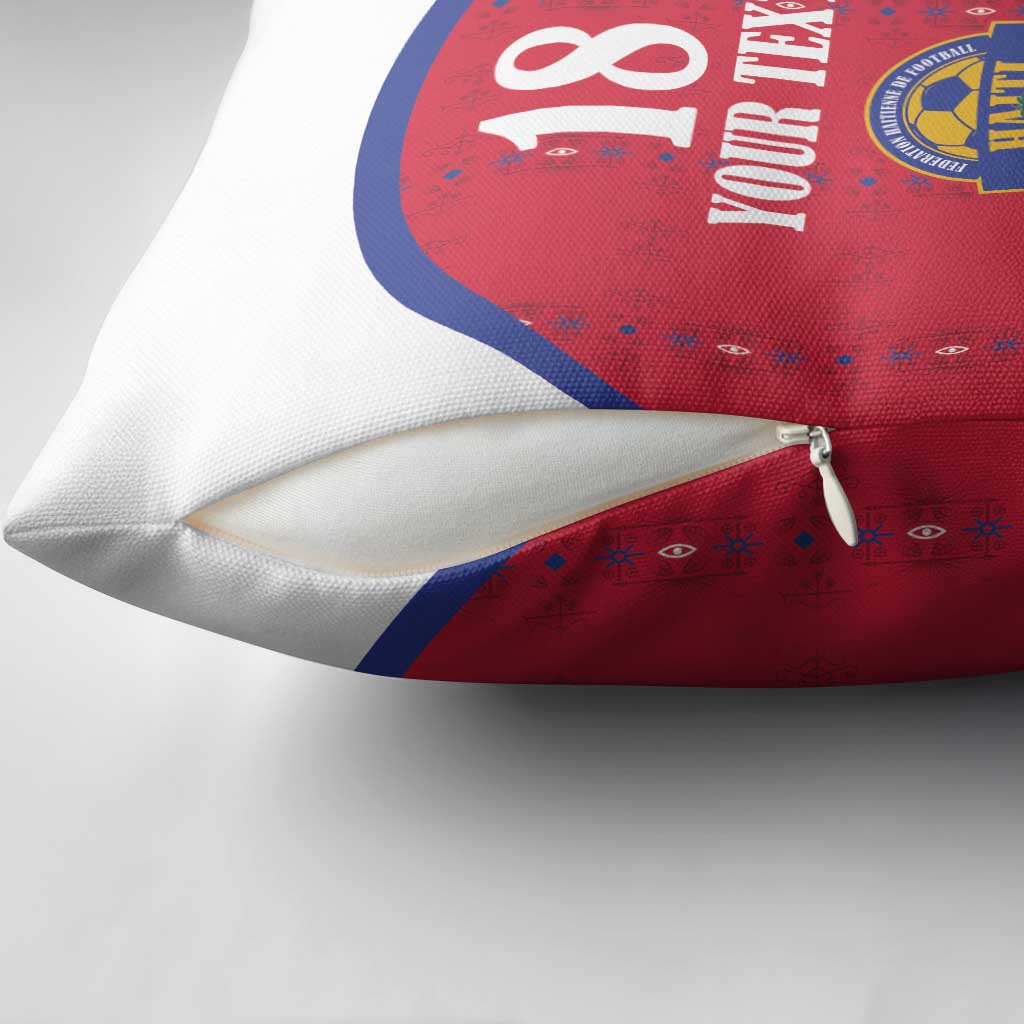 Custom Afro-Haitians Football Pride Pillow Cover Les Grenadiers Veve Vodou Red Version