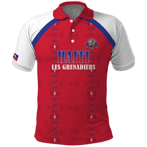 Custom Afro-Haitians Football Pride Polo Shirt Les Grenadiers Veve Vodou Red Version - African Pride