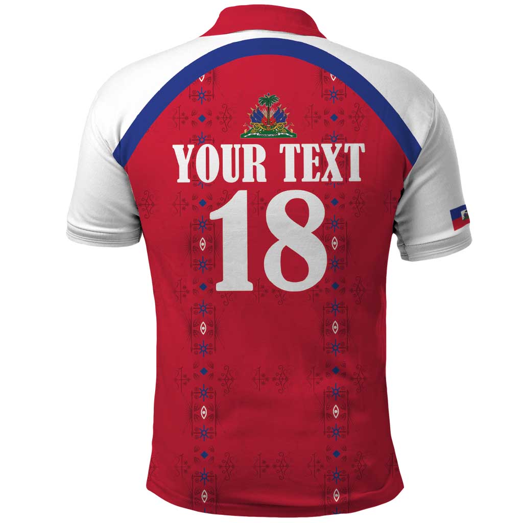 Custom Afro-Haitians Football Pride Polo Shirt Les Grenadiers Veve Vodou Red Version - African Pride