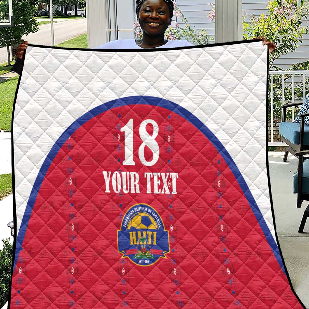 Custom Afro-Haitians Football Pride Quilt Les Grenadiers Veve Vodou Red Version - African Pride