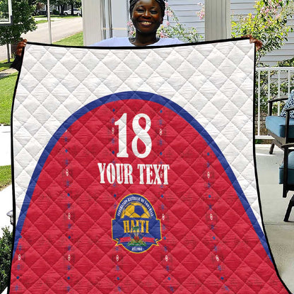Custom Afro-Haitians Football Pride Quilt Les Grenadiers Veve Vodou Red Version - African Pride