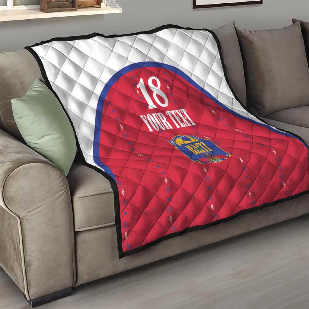 Custom Afro-Haitians Football Pride Quilt Les Grenadiers Veve Vodou Red Version - African Pride