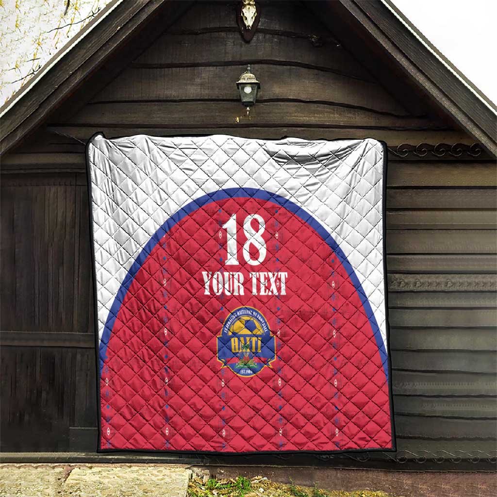 Custom Afro-Haitians Football Pride Quilt Les Grenadiers Veve Vodou Red Version - African Pride