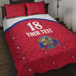 Custom Afro-Haitians Football Pride Quilt Bed Set Les Grenadiers Veve Vodou Red Version - African Pride