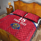 Custom Afro-Haitians Football Pride Quilt Bed Set Les Grenadiers Veve Vodou Red Version - African Pride