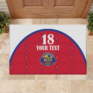 Custom Afro-Haitians Football Pride Rubber Doormat Les Grenadiers Veve Vodou Red Version - African Pride
