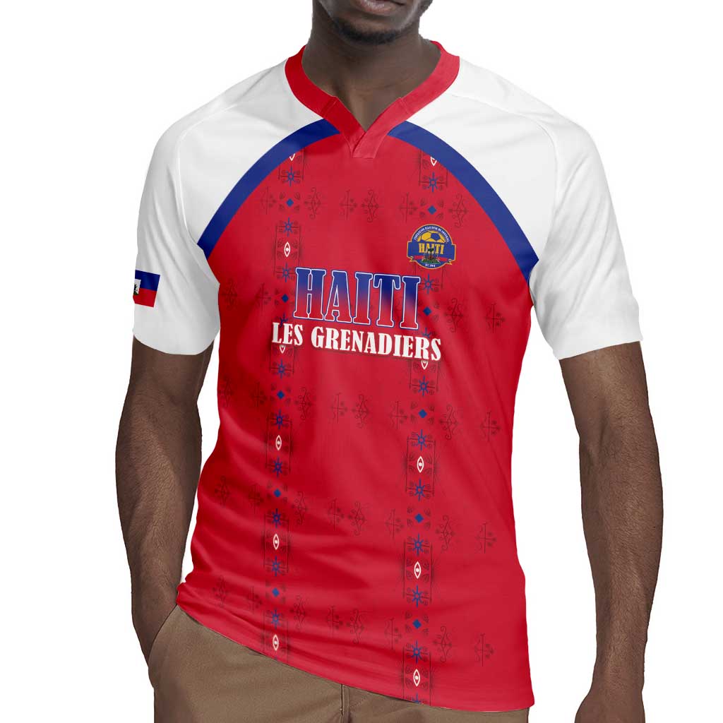 Custom Afro-Haitians Football Pride Rugby Jersey Les Grenadiers Veve Vodou Red Version - African Pride